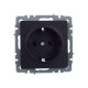 Розетка BRITE РС11-1-0-БрЧ 16А с заземл. без защ. шторки механизм черн. IEK BR-R11-16-K02