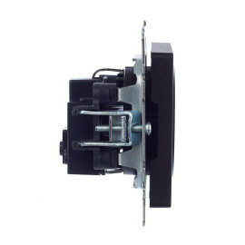 Розетка BRITE РС11-1-0-БрЧ 16А с заземл. без защ. шторки механизм черн. IEK BR-R11-16-K02