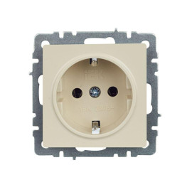 Розетка BRITE РС11-1-0-БрКр 16А с заземл. без защ. шторки механизм беж. IEK BR-R11-16-K10