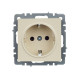 Розетка BRITE РС11-1-0-БрКр 16А с заземл. без защ. шторки механизм беж. IEK BR-R11-16-K10