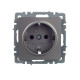Розетка 1-м СП BRITE РС11-1-0-БрС 16А с заземл. без защ. шторки механизм сталь IEK BR-R11-16-K46
