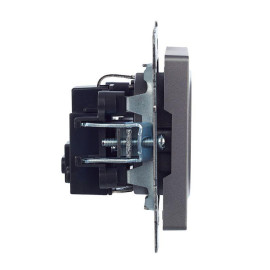 Розетка 1-м СП BRITE РС11-1-0-БрС 16А с заземл. без защ. шторки механизм сталь IEK BR-R11-16-K46