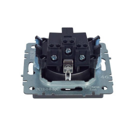 Розетка 1-м СП BRITE РС11-1-0-БрС 16А с заземл. без защ. шторки механизм сталь IEK BR-R11-16-K46