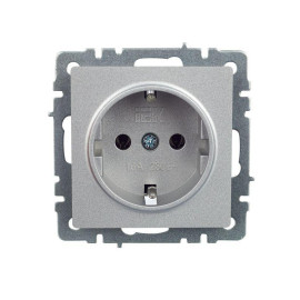 Розетка BRITE РС11-1-0-БрА 16А с заземл. без защ. шторки механизм алюм. IEK BR-R11-16-K47