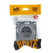 Розетка BRITE РС11-1-0-БрА 16А с заземл. без защ. шторки механизм алюм. IEK BR-R11-16-K47