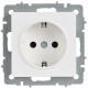 Розетка BRITE РС11-1-0-БрАБ 16А с заземл. без защ. шторок механизм арктич. бел. IEK BR-R11-16-K91