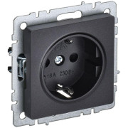 Розетка BRITE РС14-1-0-БрЧ 16А с заземл. защ. шторки механизм черн. IEK BR-R14-16-K02