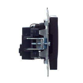 Розетка BRITE РС14-1-0-БрЧ 16А с заземл. защ. шторки механизм черн. IEK BR-R14-16-K02