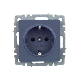 Розетка 1-м СП BRITE РС14-1-0-БрМ 16А с заземл. защ. шторки механизм маренго IEK BR-R14-16-K35