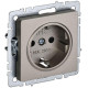 Розетка BRITE РС14-1-0-БрШ 16А с заземл. защ. шторки механизм шампань IEK BR-R14-16-K37