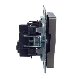 Розетка 1-м СП BRITE РС14-1-0-БрС 16А с заземл. защ. шторки механизм сталь IEK BR-R14-16-K46