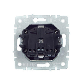 Розетка 1-м СП BRITE РС14-1-0-БрС 16А с заземл. защ. шторки механизм сталь IEK BR-R14-16-K46