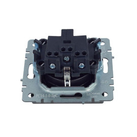 Розетка 1-м СП BRITE РС14-1-0-БрС 16А с заземл. защ. шторки механизм сталь IEK BR-R14-16-K46