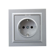 Розетка СП BRITE РСР14-1-0-БрА 16А в сборе с заземл. защ. шторки алюм. IEK BR-R14-16-K47-F