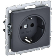 Розетка 1-м СП BRITE РС14-1-0-БрГ 16А с заземл. защ. шторки механизм графит IEK BR-R14-16-K53