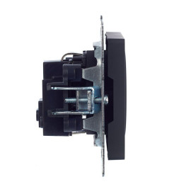 Розетка 1-м СП BRITE РС14-1-0-БрГ 16А с заземл. защ. шторки механизм графит IEK BR-R14-16-K53