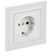 Розетка BRITE РСР14-1-0-БрАБ 16А в сборе с заземл. защ. шторки арктич. бел. IEK BR-R14-16-K91-F