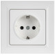 Розетка BRITE РСР14-1-0-БрАБ 16А в сборе с заземл. защ. шторки арктич. бел. IEK BR-R14-16-K91-F
