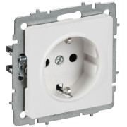 Розетка BRITE РС14-1-0-БрАБ 16А с заземл. защ. шторки механизм арктич. бел. IEK BR-R14-16-K91