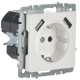 Розетка BRITE РЮш10-1-БрБ 16А с USB A+A 2.1А с заземл. защ. шторки механизм бел. IEK BR-R14-16-U21-D21-K01