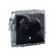 Розетка BRITE РЮш10-1-БрЧ 16А с USB A+A 2.1А с заземл. защ. шторки механизм черн. IEK BR-R14-16-U21-D21-K02