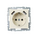 Розетка BRITE РЮш10-1-БрКр 16А с USB A+A 2.1А с заземл. защ. шторки механизм беж. IEK BR-R14-16-U21-D21-K10
