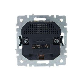 Розетка BRITE РЮш10-1-БрКр 16А с USB A+A 2.1А с заземл. защ. шторки механизм беж. IEK BR-R14-16-U21-D21-K10