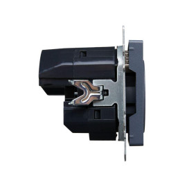 Розетка BRITE РЮш10-1-БрМ 16А с USB A+A 2.1А с заземл. защ. шторки механизм маренго IEK BR-R14-16-U21-D21-K35