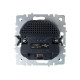 Розетка BRITE РЮш10-1-БрМ 16А с USB A+A 2.1А с заземл. защ. шторки механизм маренго IEK BR-R14-16-U21-D21-K35