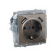 Розетка BRITE РЮш10-1-БрШ 16А с USB A+A 2.1А с заземл. защ. шторки механизм шампань IEK BR-R14-16-U21-D21-K37