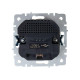 Розетка BRITE РЮш10-2-БрБ 16А с USB A+A 3.1А с заземл. защ. шторки механизм бел. IEK BR-R14-16-U21-D31-K01