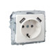 Розетка BRITE РЮш10-2-БрБ 16А с USB A+A 3.1А с заземл. защ. шторки механизм бел. IEK BR-R14-16-U21-D31-K01