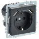 Розетка BRITE РЮш10-2-БрЧ 16А с USB A+A 3.1А с заземл. защ. шторки механизм черн. IEK BR-R14-16-U21-D31-K02