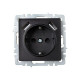 Розетка BRITE РЮш10-2-БрЧ 16А с USB A+A 3.1А с заземл. защ. шторки механизм черн. IEK BR-R14-16-U21-D31-K02