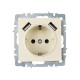 Розетка BRITE РЮш10-2-БрКр 16А с USB A+A 3.1А с заземл. защ. шторки механизм беж. IEK BR-R14-16-U21-D31-K10