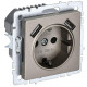 Розетка BRITE РЮш10-2-БрШ 16А с USB A+A 3.1А с заземл. защ. шторки механизм шампань IEK BR-R14-16-U21-D31-K37