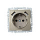 Розетка BRITE РЮш10-2-БрШ 16А с USB A+A 3.1А с заземл. защ. шторки механизм шампань IEK BR-R14-16-U21-D31-K37