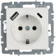 Розетка BRITE РЮш11-1-БрБ 16А с USB A+C 18Вт с заземл. защ. шторки механизм бел. IEK BR-R14-16-U22-018-K01