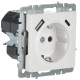 Розетка BRITE РЮш11-1-БрБ 16А с USB A+C 18Вт с заземл. защ. шторки механизм бел. IEK BR-R14-16-U22-018-K01