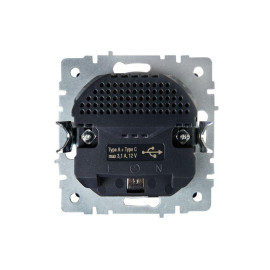 Розетка BRITE РЮш11-1-БрШ 16А с USB A+C 18Вт с заземл. защ. шторки механизм шампань IEK BR-R14-16-U22-018-K37