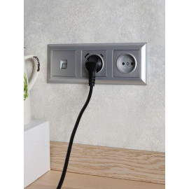 Розетка BRITE РЮш11-1-БрА 16А с USB A+C 18Вт с заземл. защ. шторки механизм алюм. IEK BR-R14-16-U22-018-K47