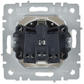 Розетка BRITE РСбш10-3-44-БрБ 16А IP44 с заземл. защ. шторки с крышкой механизм бел. IEK BR-R16-16-44-K01