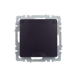 Розетка BRITE РСбш10-3-44-БрЧ 16А IP44 с заземл. защ. шторки с крышкой механизм черн. IEK BR-R16-16-44-K02