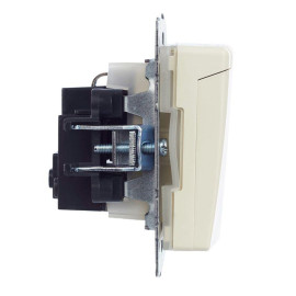 Розетка BRITE РСбш10-3-44-БрКр 16А IP44 с заземл. защ. шторки с крышкой механизм беж. IEK BR-R16-16-44-K10