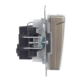 Розетка BRITE РСбш10-3-44-БрШ 16А IP44 с заземл. защ. шторки с крышкой механизм шампань IEK BR-R16-16-44-K37