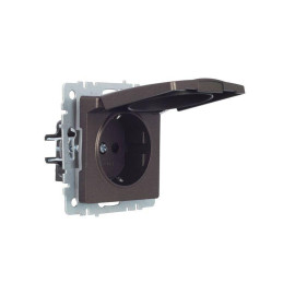 Розетка BRITE РСбш10-3-44-БрТБ 16А IP44 с заземл. защ. шторки с крышкой механизм бронза IEK BR-R16-16-44-K45
