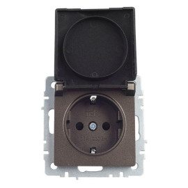 Розетка BRITE РСбш10-3-44-БрТБ 16А IP44 с заземл. защ. шторки с крышкой механизм бронза IEK BR-R16-16-44-K45