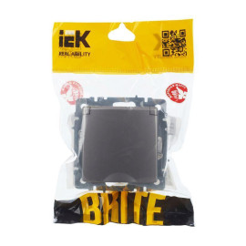Розетка BRITE РСбш10-3-44-БрС 16А IP44 с заземл. защ. шторки с крышкой механизм сталь IEK BR-R16-16-44-K46