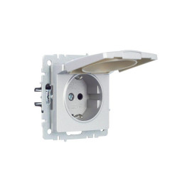 Розетка BRITE РСбш10-3-44-БрА 16А IP44 с заземл. защ. шторки с крышкой механизм алюм. IEK BR-R16-16-44-K47