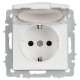 Розетка BRITE РСбш10-3-44-БрАБ 16А IP44 с заземл. защ. шторки с крышкой механизм арктич. бел. IEK BR-R16-16-44-K91